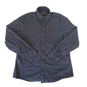 Charles Tyrwhitt Shirt Men’s Large Slim Fit Blue Check Button Down Long Sleeve